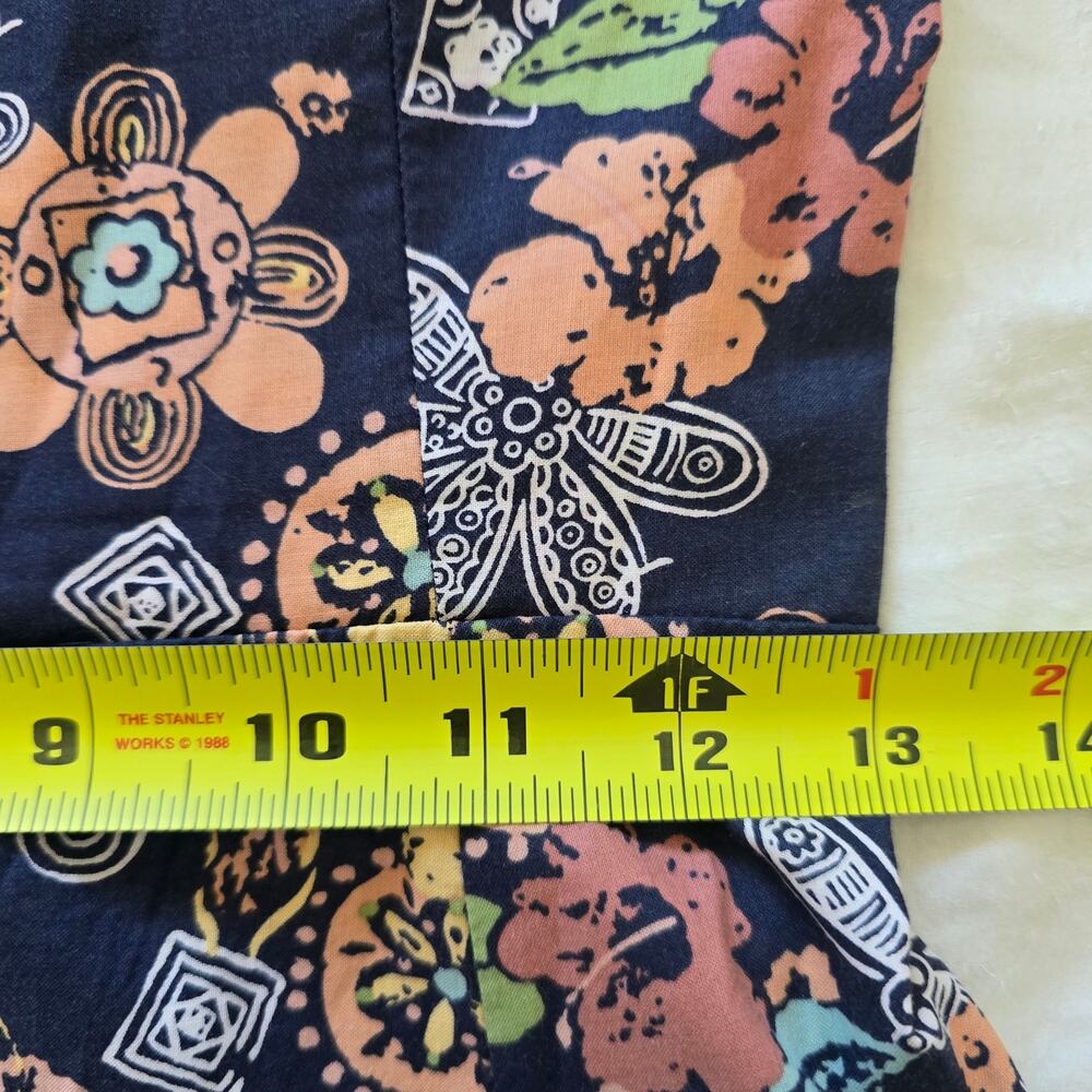 Vintage Laura Ashley Navy Floral Midi Dress-US 6 Open Cross Back Cottage Classic - Picture 10 of 11
